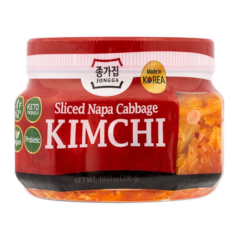 Jongga Vegan Sliced Napa Cabbage Kimchi  (300g Tub)