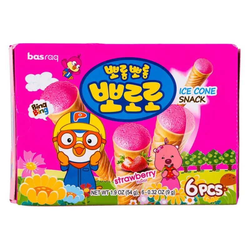 Basraq Pororo Ice Cone Snack (Strawberry Flavour) 뽀로로 아이스콘스낵 (딸기맛)