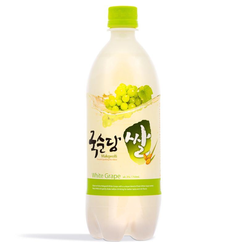 Kooksoondang White Grape Rice Makgeolli Sparling Rice Wine (ABV 4%)