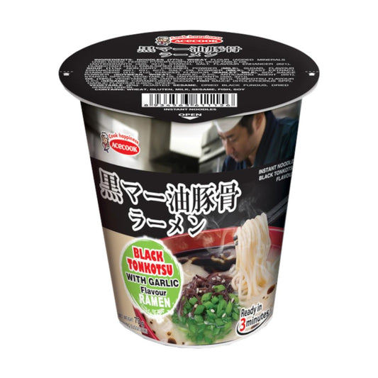 Acecook Ippin Ramen Cup (Black Tonkotsu with Garlic Flavour) 逸品 黒マー油豚骨ラーメン杯面