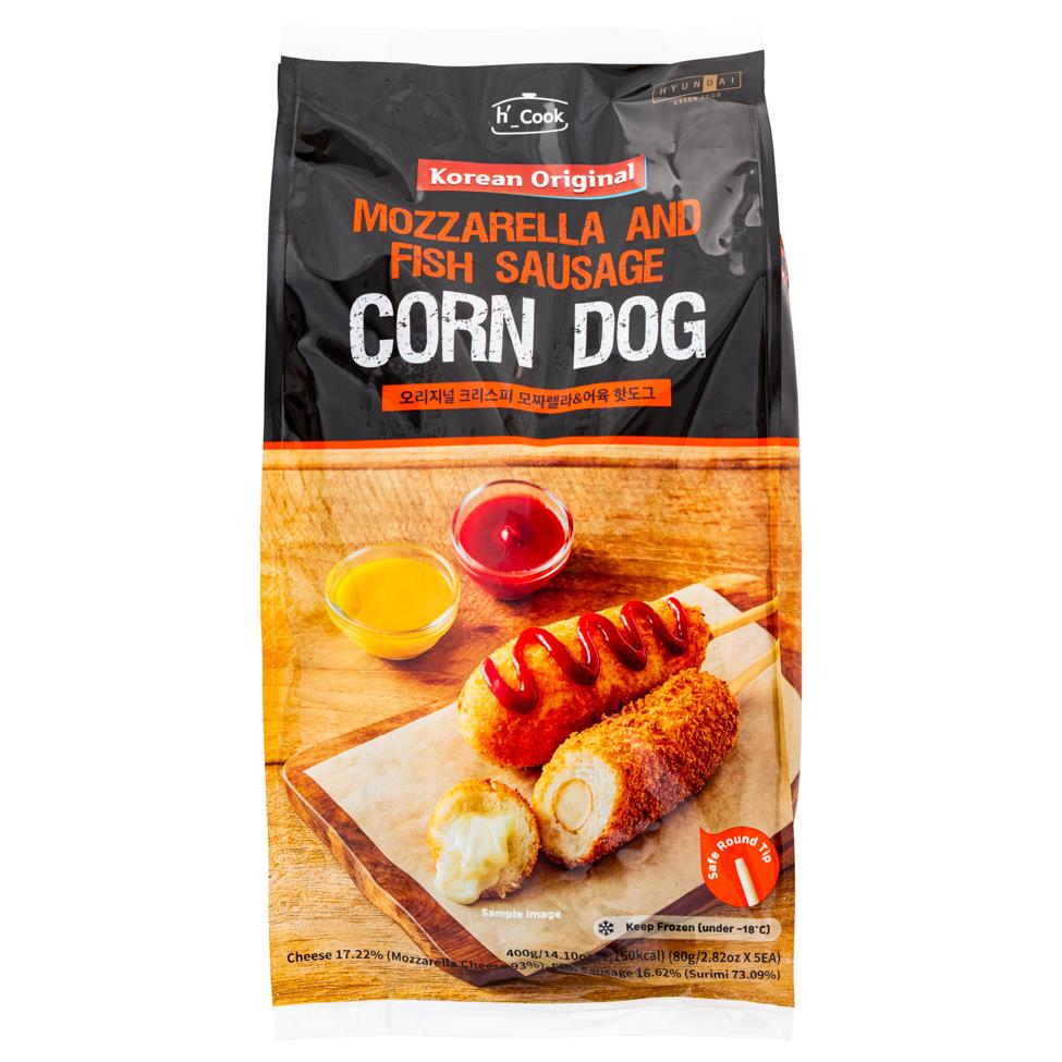 h'_Cook Korean Original Mozzarella and Fish Sausage Corn Dog (5 pcs)