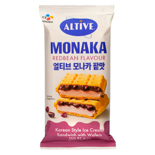CJ Altive Monaka Korean Style Ice Cream Sandwich with Wafers (Red Bean Flavour)
