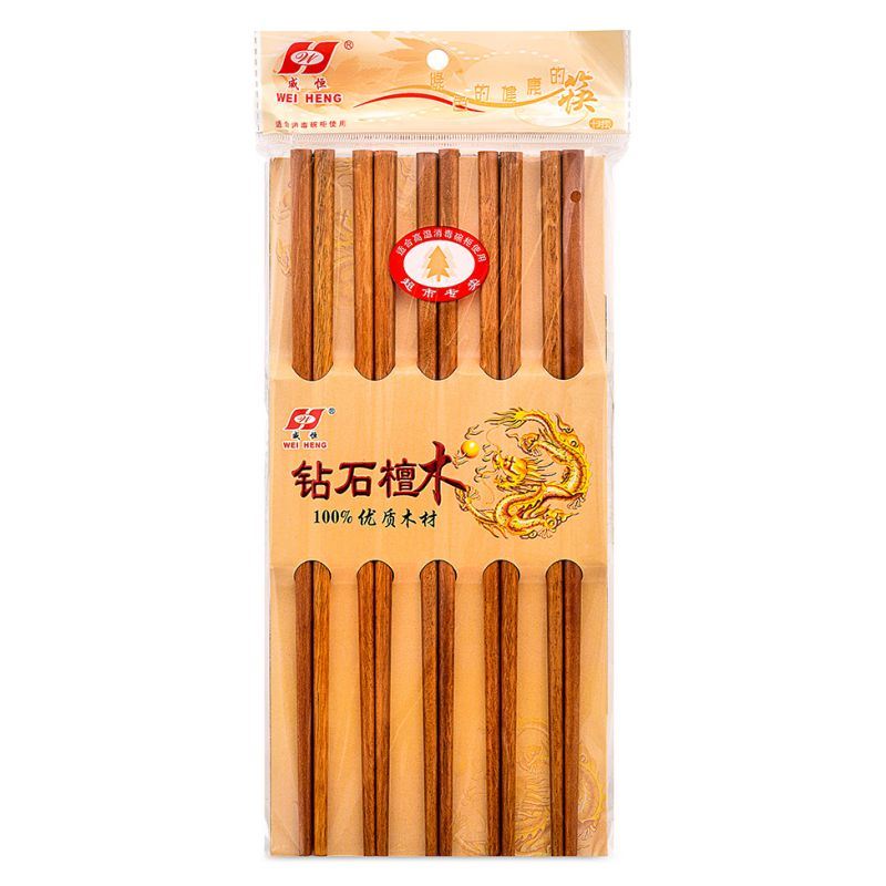 Wei Heng Dark Wooden Chopsticks (10 pairs) 鉆石檀木筷子 (10對)