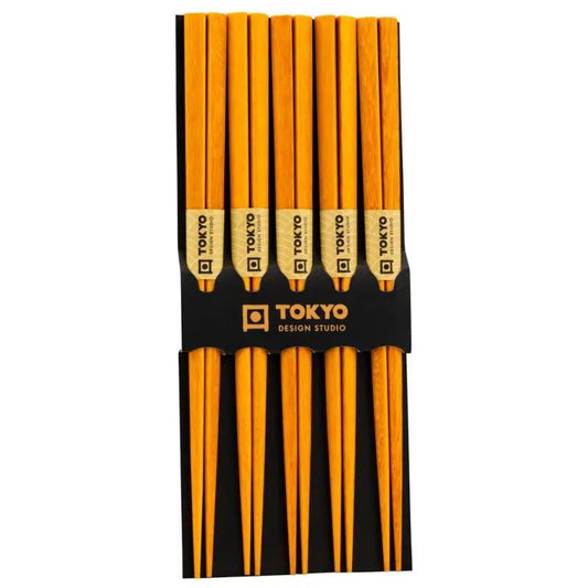 Tokyo Design Studio Wooden Chopsticks 5 Pairs Set (Light Wood)