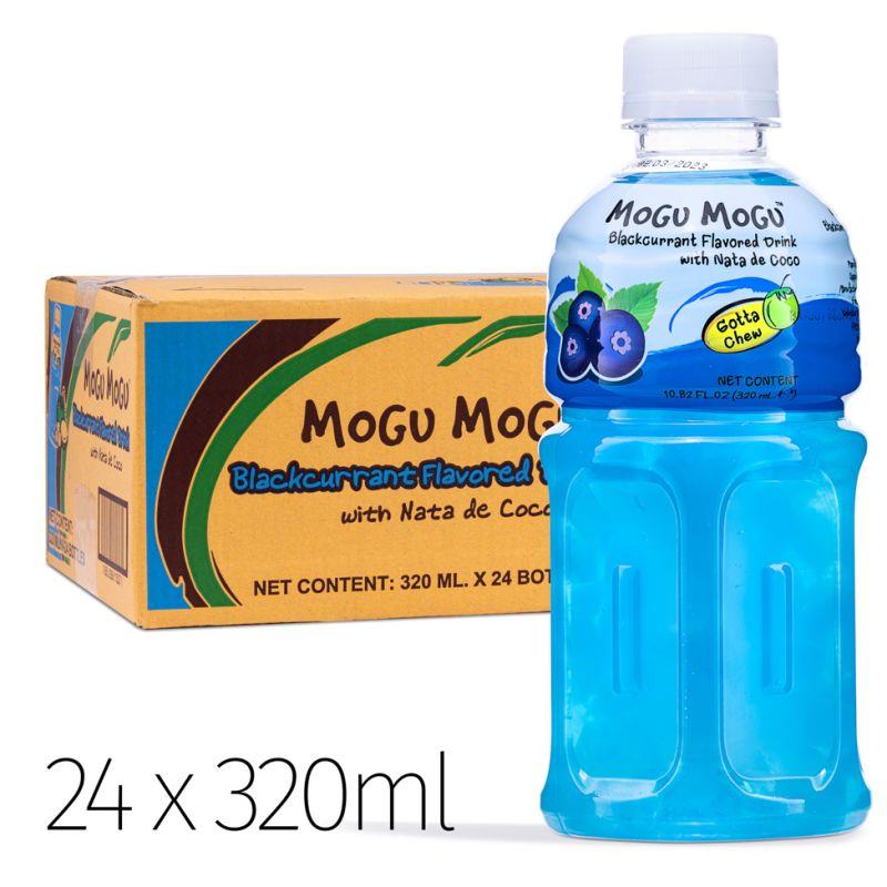 Mogu Mogu Blackcurrant Flavored Drink With Nata De Coco (Case of 24 bottles)