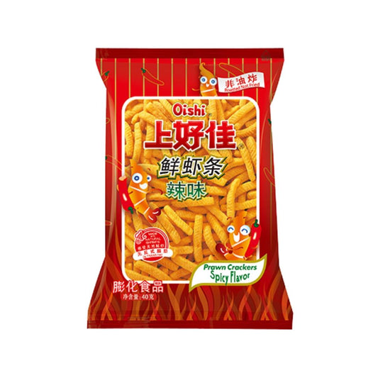 Oishi Prawn Crackers (Spicy Flavour) 上好街 鮮蝦條 (辣味) - Best Before: 04/11/2026