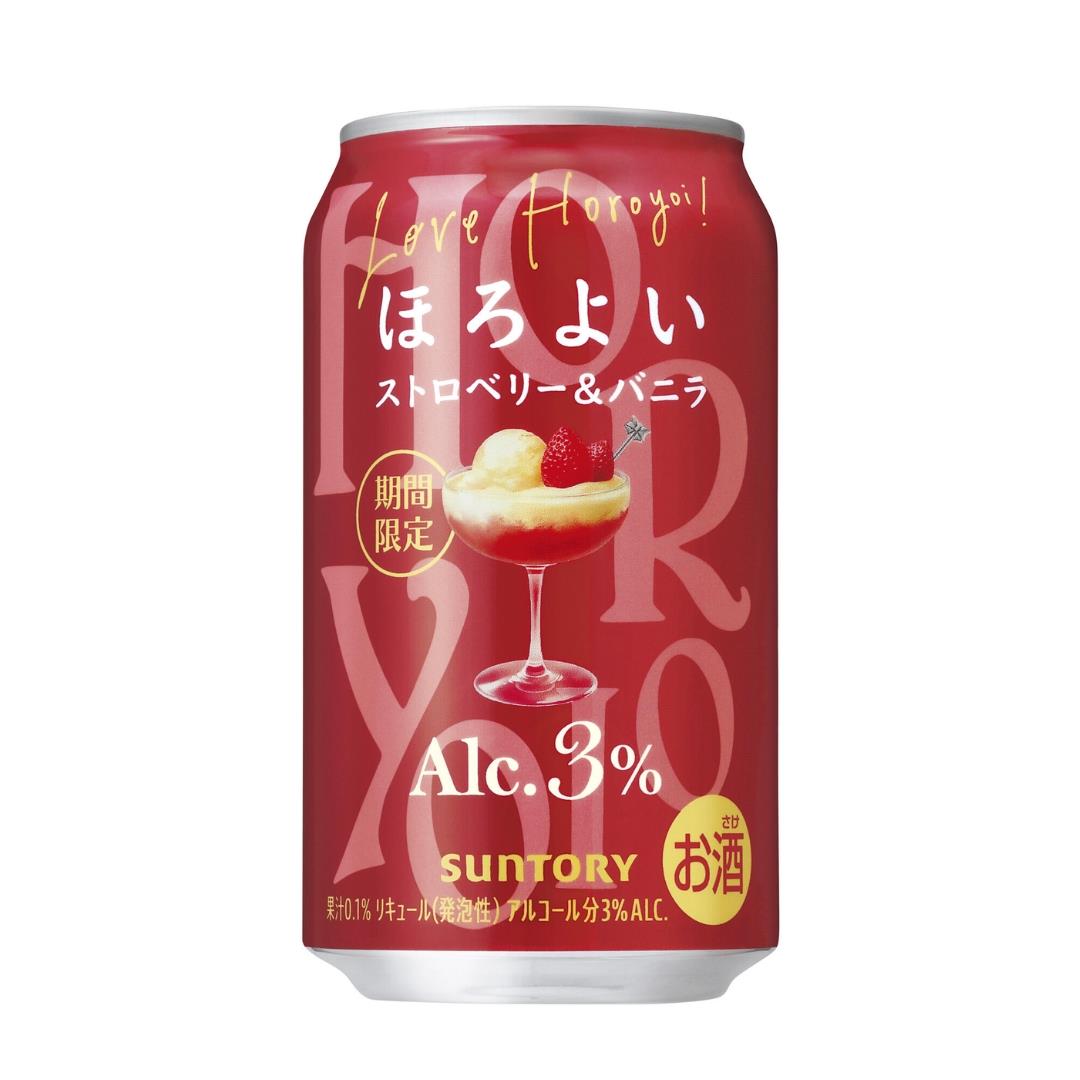 Suntory Horoyoi Cocktail Strawberry & Vanilla Chuhai Spritzer ほろよい ストロベリー＆バニラ (ABV 3.0%)