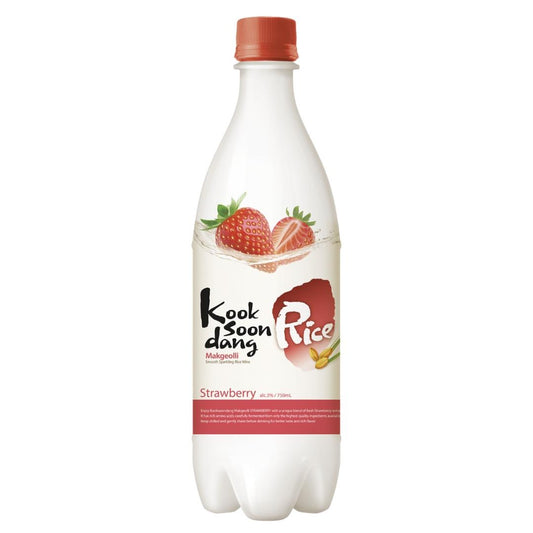 Kooksoondang Strawberry Rice Makgeolli Sparkling Rice Wine (ABV 3%)
