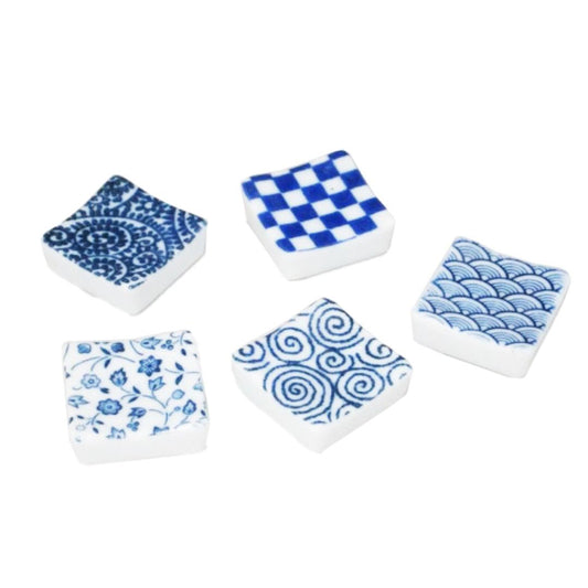 Edo Pattern Square-Shaped Chopstick Rest (Random Design)